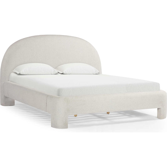 Orphea Bed by TOV Furniture. Made from boucle, pine, plywood in a eclectic & global style.