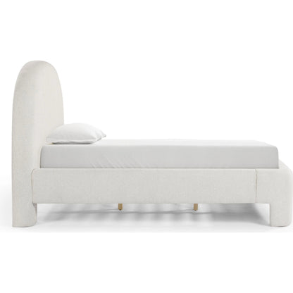 Orphea Bed by TOV Furniture. Made from boucle, pine, plywood in a eclectic & global style.