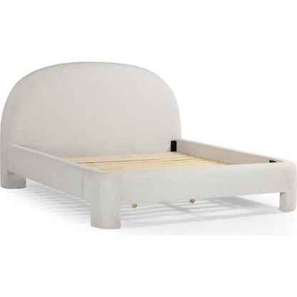 Orphea Bed by TOV Furniture. Made from boucle, pine, plywood in a eclectic & global style.
