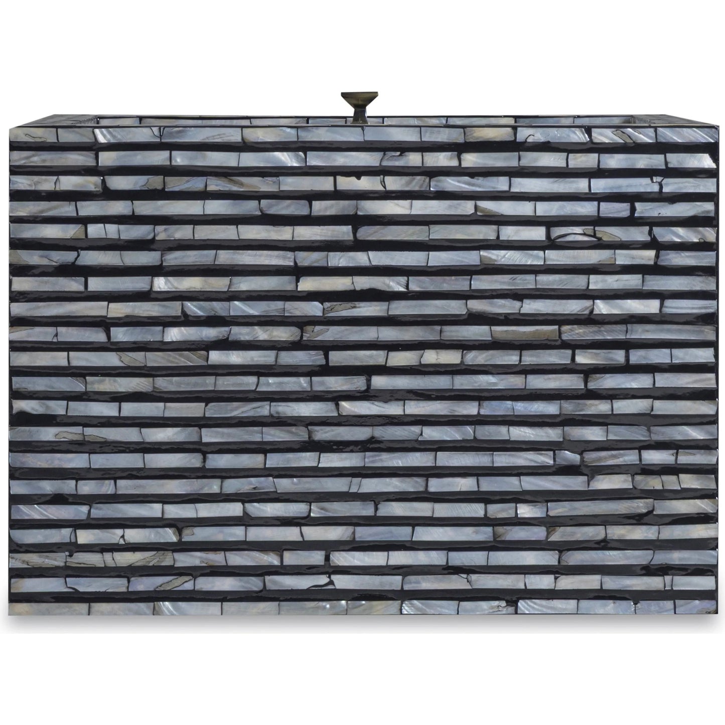004 SI-2519388 | Additional Silo | Cassis Mother of Pearl Nightstand by TOV Furniture in black. Made from mdf, shell in a eclectic & global style.
