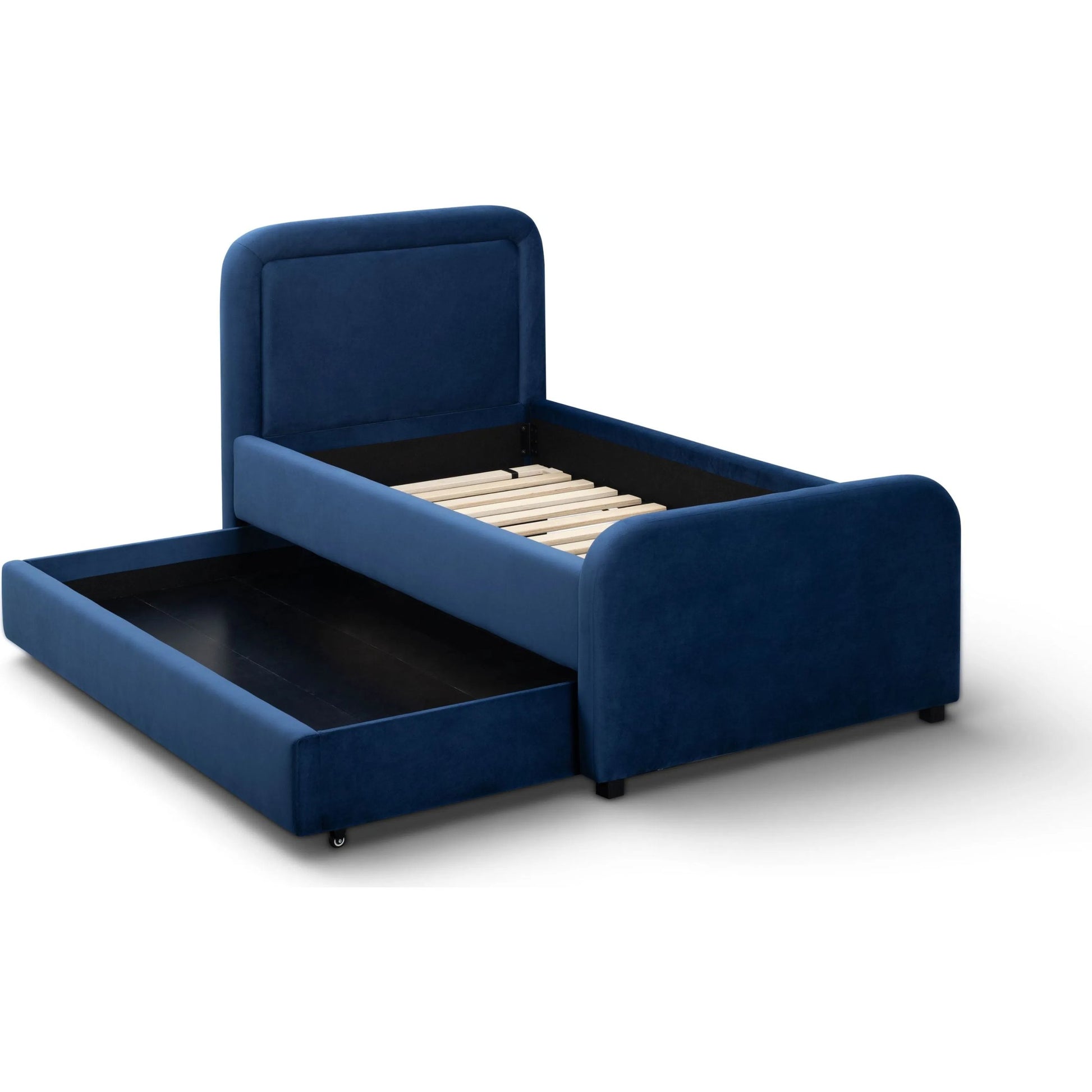 Briella Performance Trundle Bed in by TOV Furniture. Made from pine, plywood, rubberwood, velvet in a unique style.