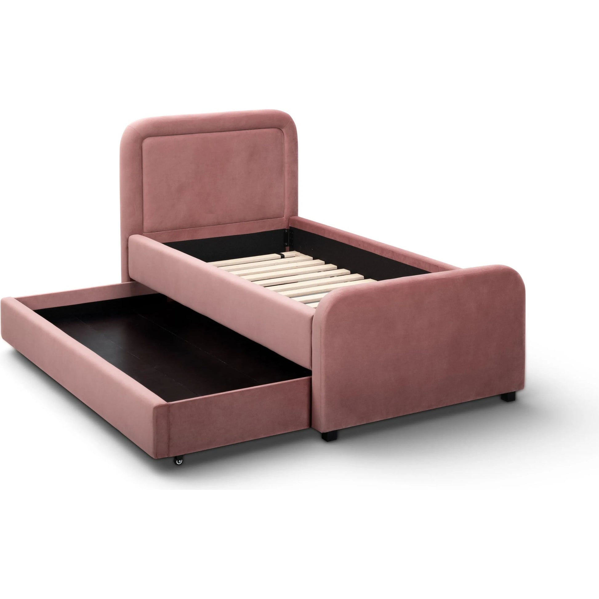 Briella Performance Trundle Bed in by TOV Furniture. Made from pine, plywood, rubberwood, velvet in a unique style.