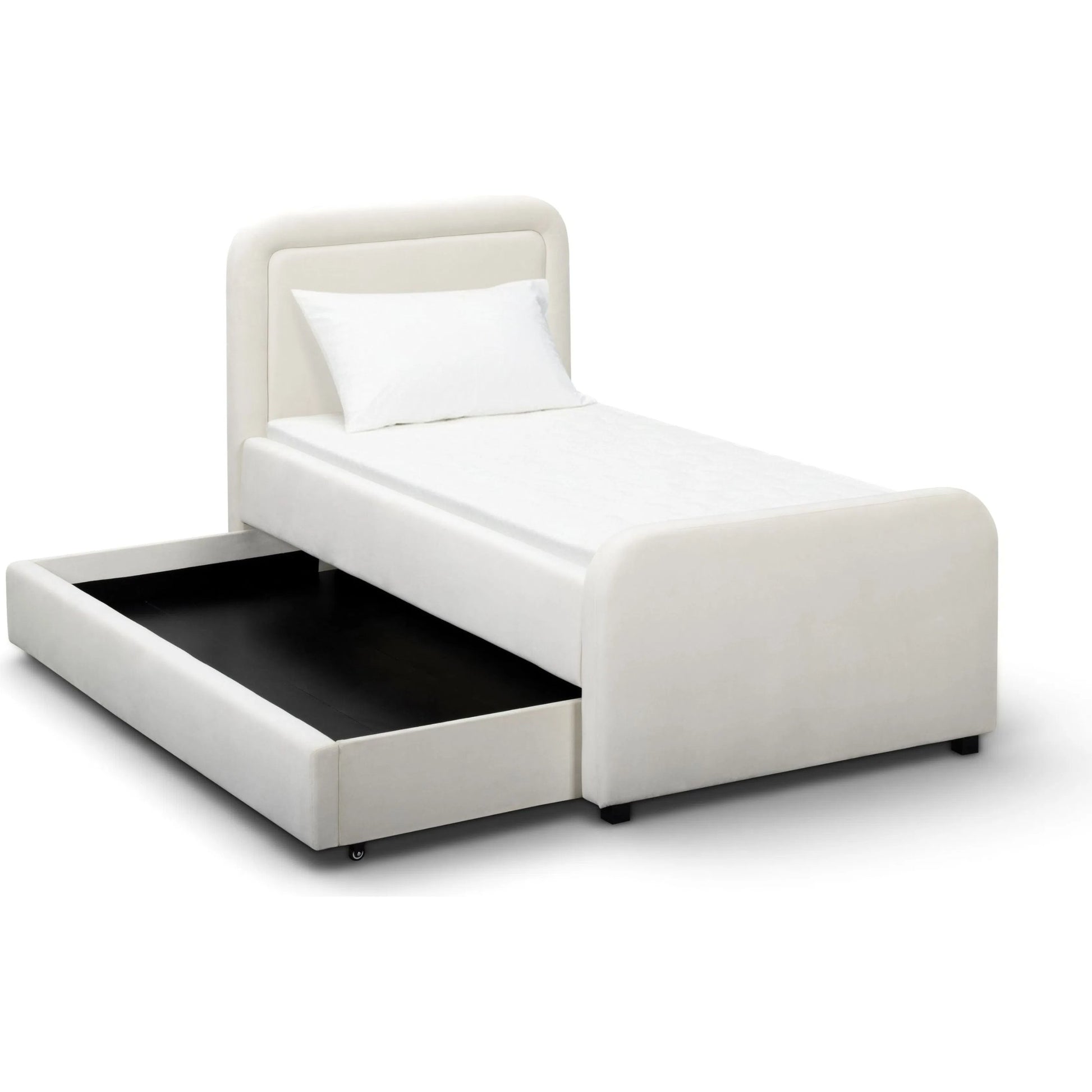 Briella Performance Trundle Bed in by TOV Furniture. Made from pine, plywood, rubberwood, velvet in a unique style.