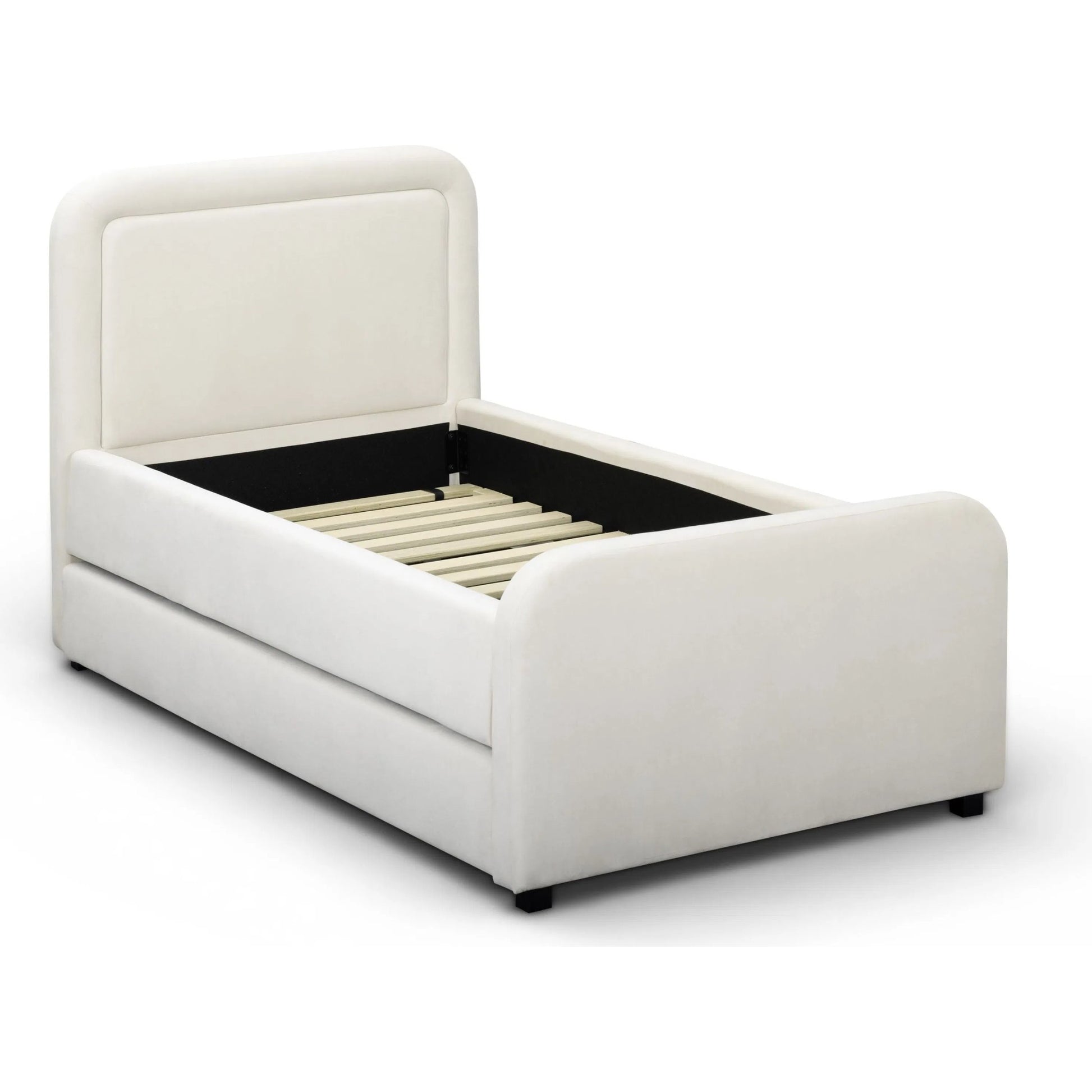 Briella Performance Trundle Bed in by TOV Furniture. Made from pine, plywood, rubberwood, velvet in a unique style.