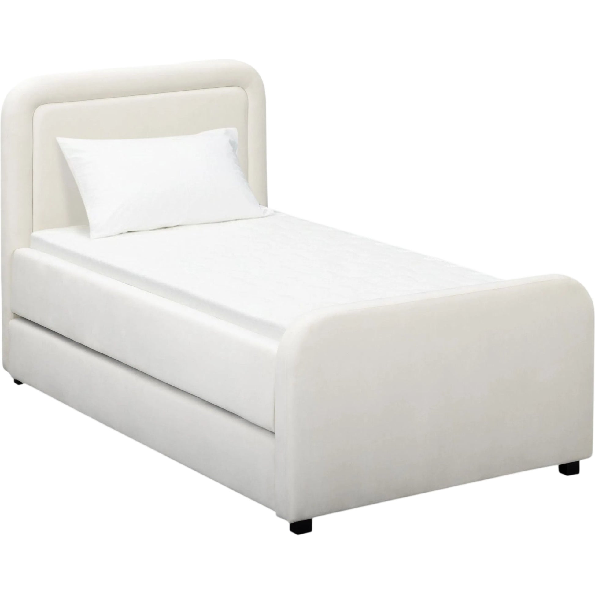 Briella Performance Trundle Bed in by TOV Furniture. Made from pine, plywood, rubberwood, velvet in a unique style.