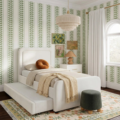 Briella Performance Trundle Bed in by TOV Furniture. Made from pine, plywood, rubberwood, velvet in a unique style.