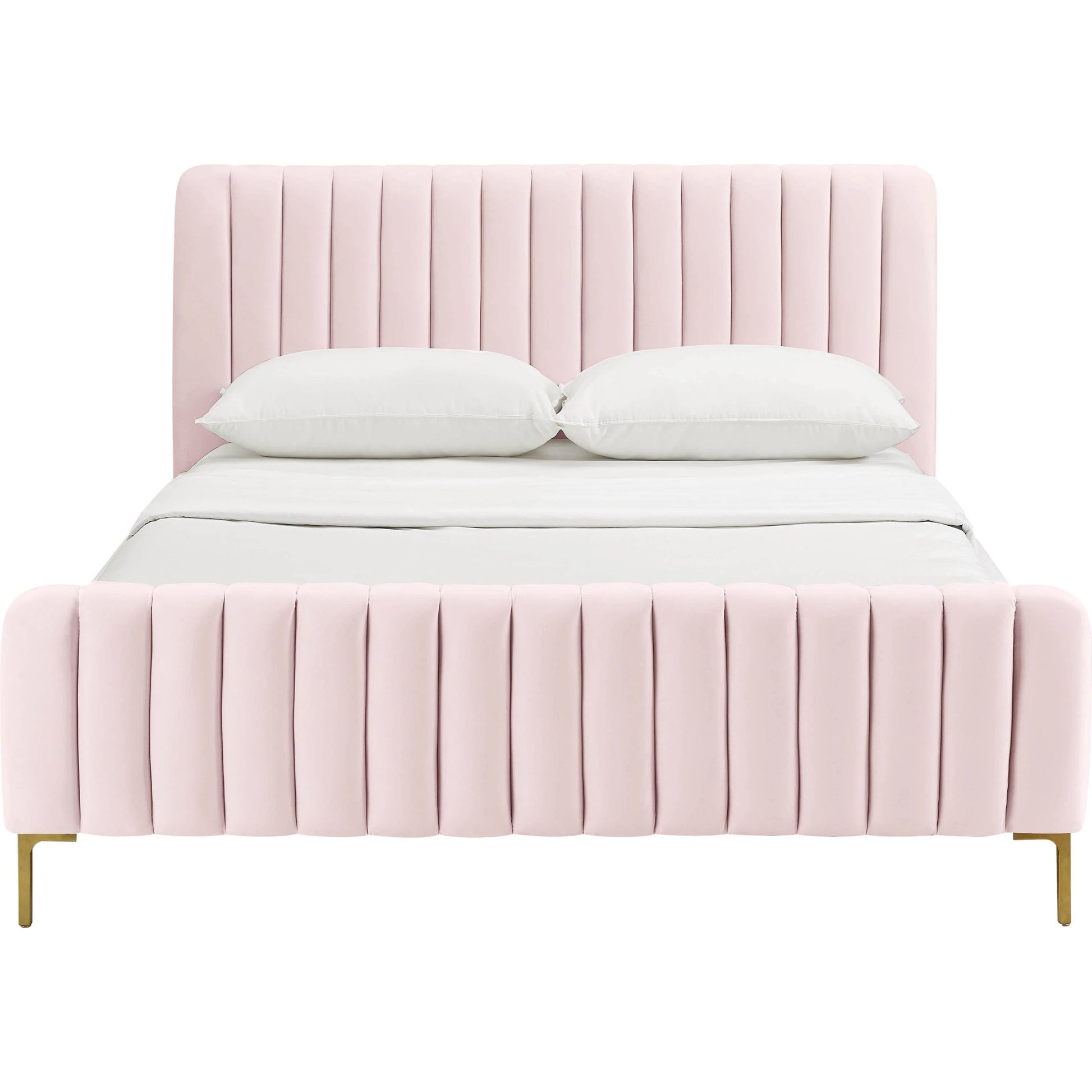 Angela Bed by TOV Furniture. Made from velvet in a transitional style.