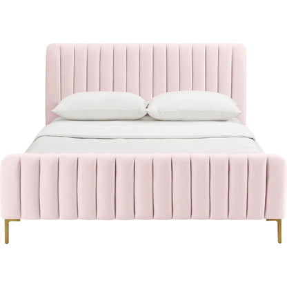 Angela Bed by TOV Furniture. Made from velvet in a transitional style.