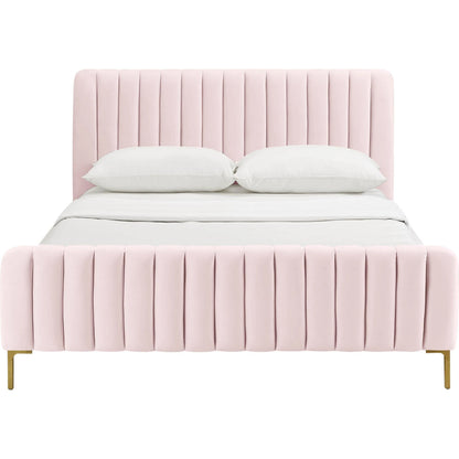 Angela Bed by TOV Furniture. Made from velvet in a transitional style.