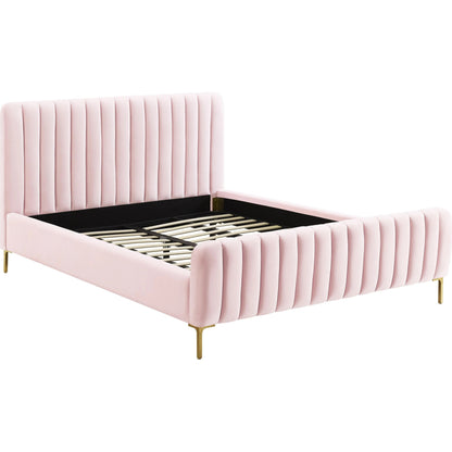 Angela Bed by TOV Furniture. Made from velvet in a transitional style.