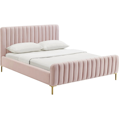 Angela Bed by TOV Furniture. Made from velvet in a transitional style.