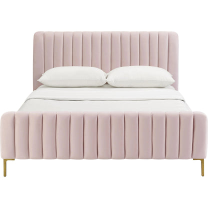 Angela Bed by TOV Furniture. Made from velvet in a transitional style.