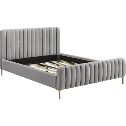Angela Bed by TOV Furniture. Made from velvet in a transitional style.