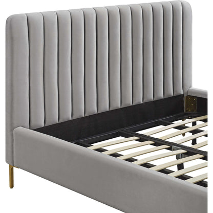 Angela Bed by TOV Furniture. Made from velvet in a transitional style.