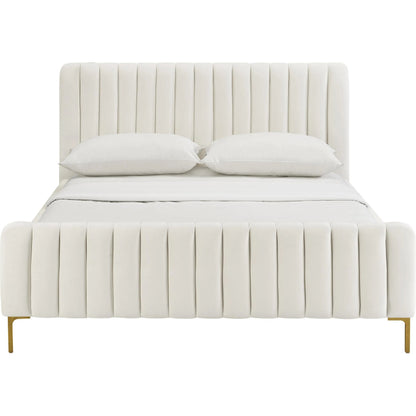 Angela Bed by TOV Furniture. Made from velvet in a transitional style.