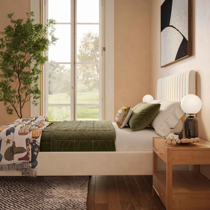 Angela Bed by TOV Furniture. Made from velvet in a transitional style.