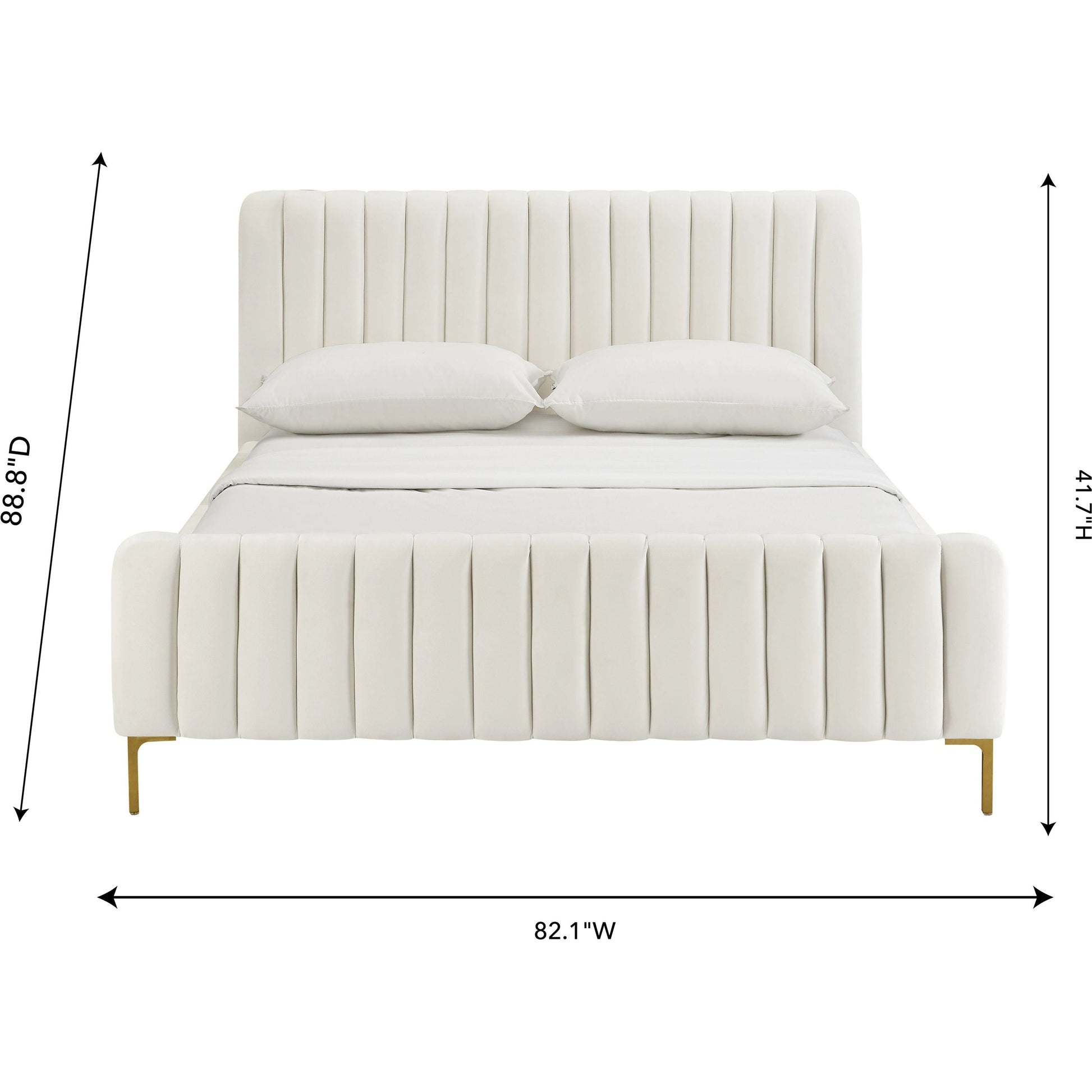 Angela Bed by TOV Furniture. Made from velvet in a transitional style.