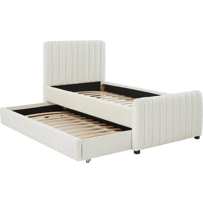 Angela Trundle Bed by TOV Furniture. Made from velvet, wood in a modern style.