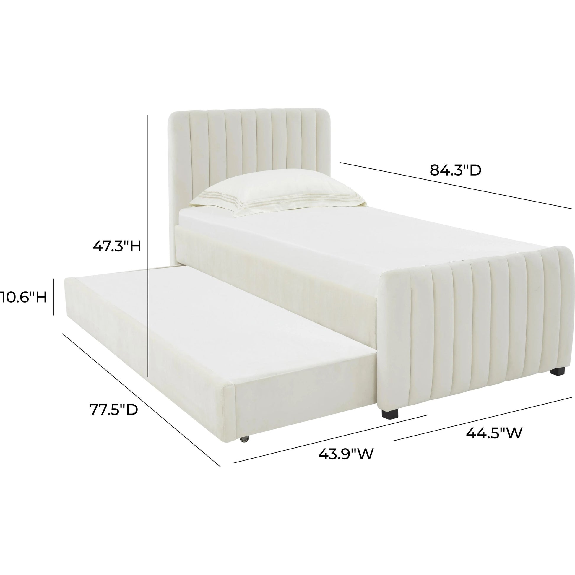 Angela Trundle Bed by TOV Furniture. Made from velvet, wood in a modern style.