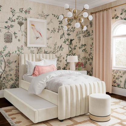 Angela Trundle Bed by TOV Furniture. Made from velvet, wood in a modern style.