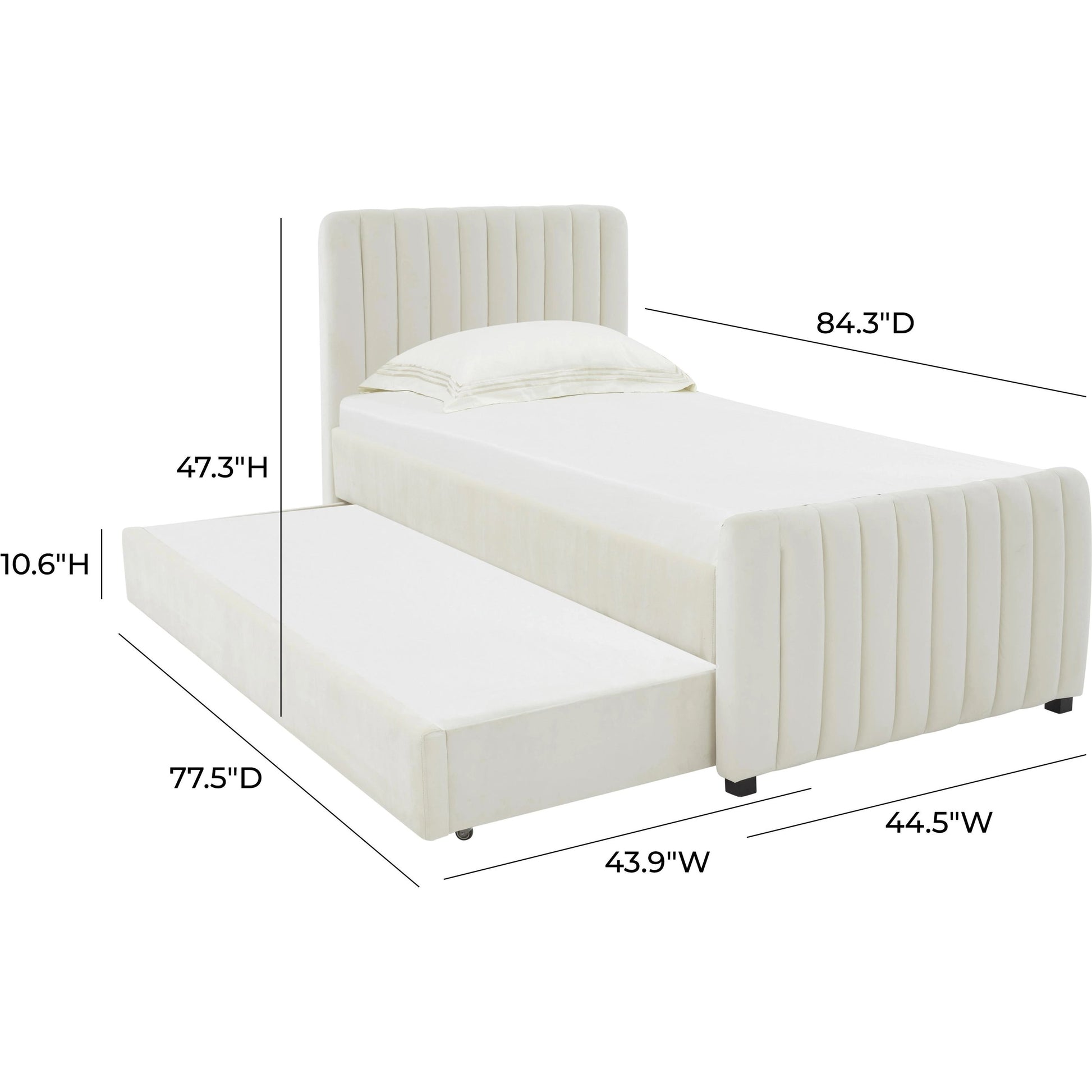 Angela Trundle Bed by TOV Furniture. Made from velvet, wood in a modern style.