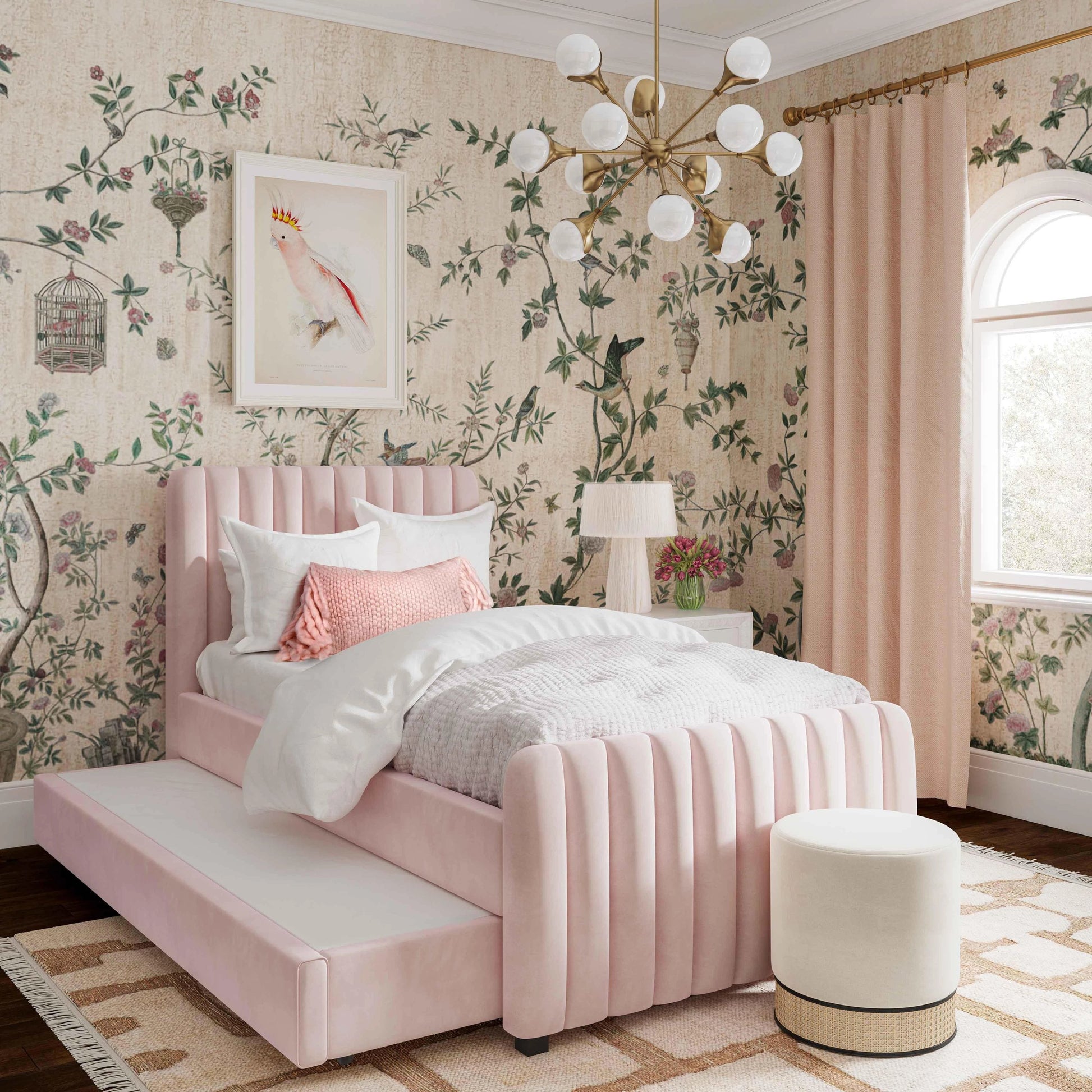 Angela Trundle Bed by TOV Furniture. Made from velvet, wood in a modern style.
