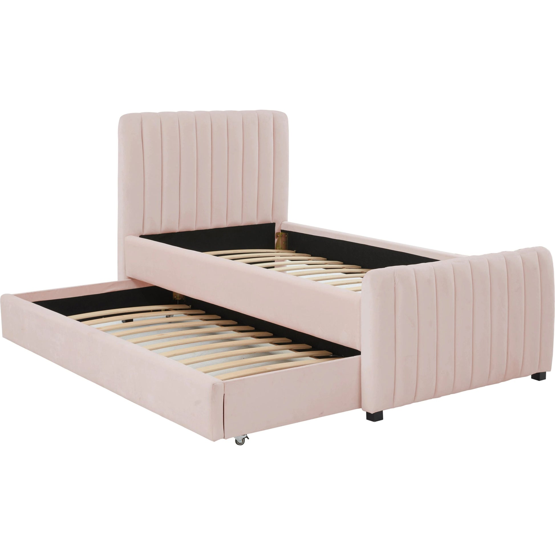 Angela Trundle Bed by TOV Furniture. Made from velvet, wood in a modern style.
