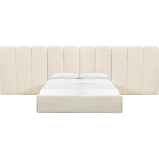 Palani Boucle Wings (Set of 2) by TOV Furniture in cream. Made from boucle, plywood in a modern style.