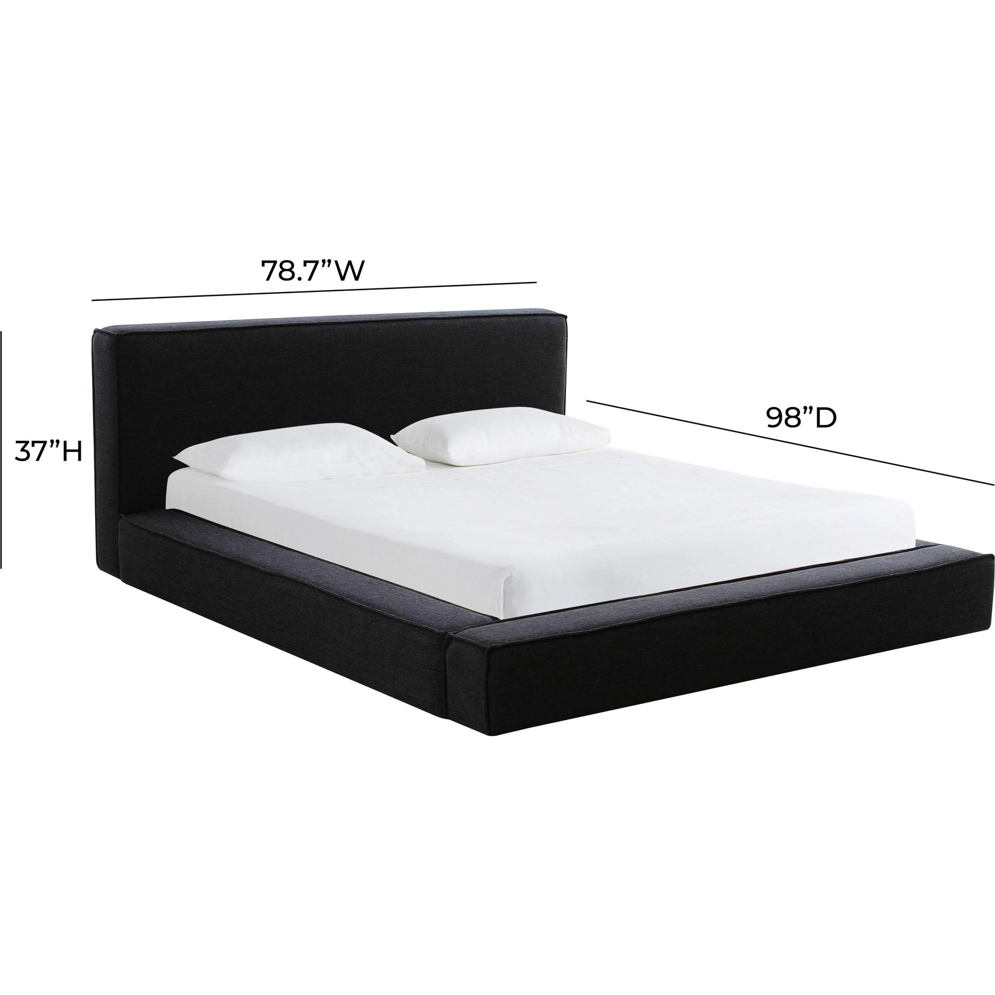 Olafur Linen Bed by TOV Furniture. Made from fabric, plywood in a modern style.