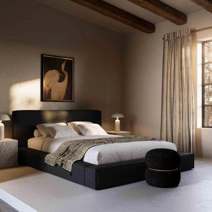 Olafur Linen Bed by TOV Furniture. Made from fabric, plywood in a modern style.