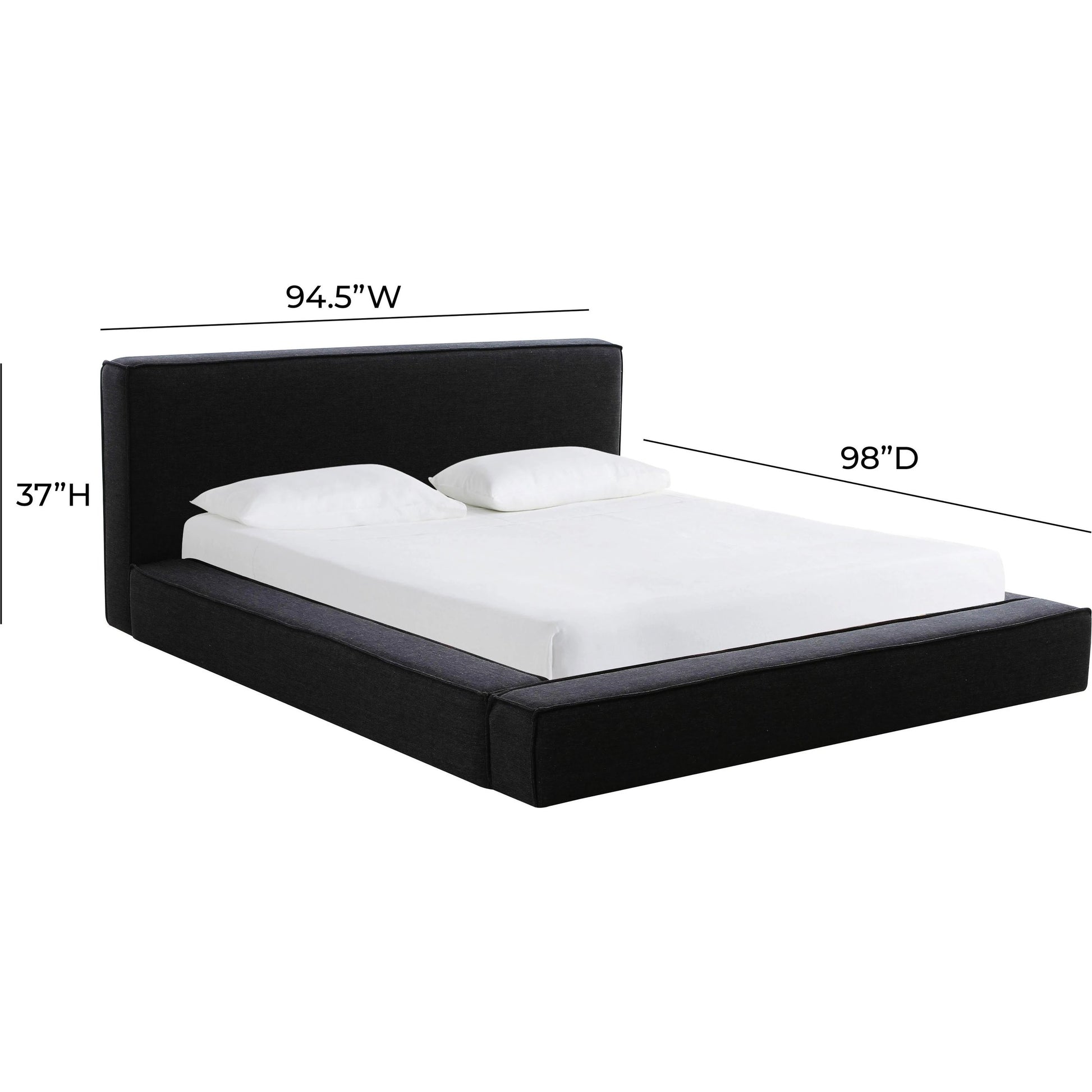 Olafur Linen Bed by TOV Furniture. Made from fabric, plywood in a modern style.