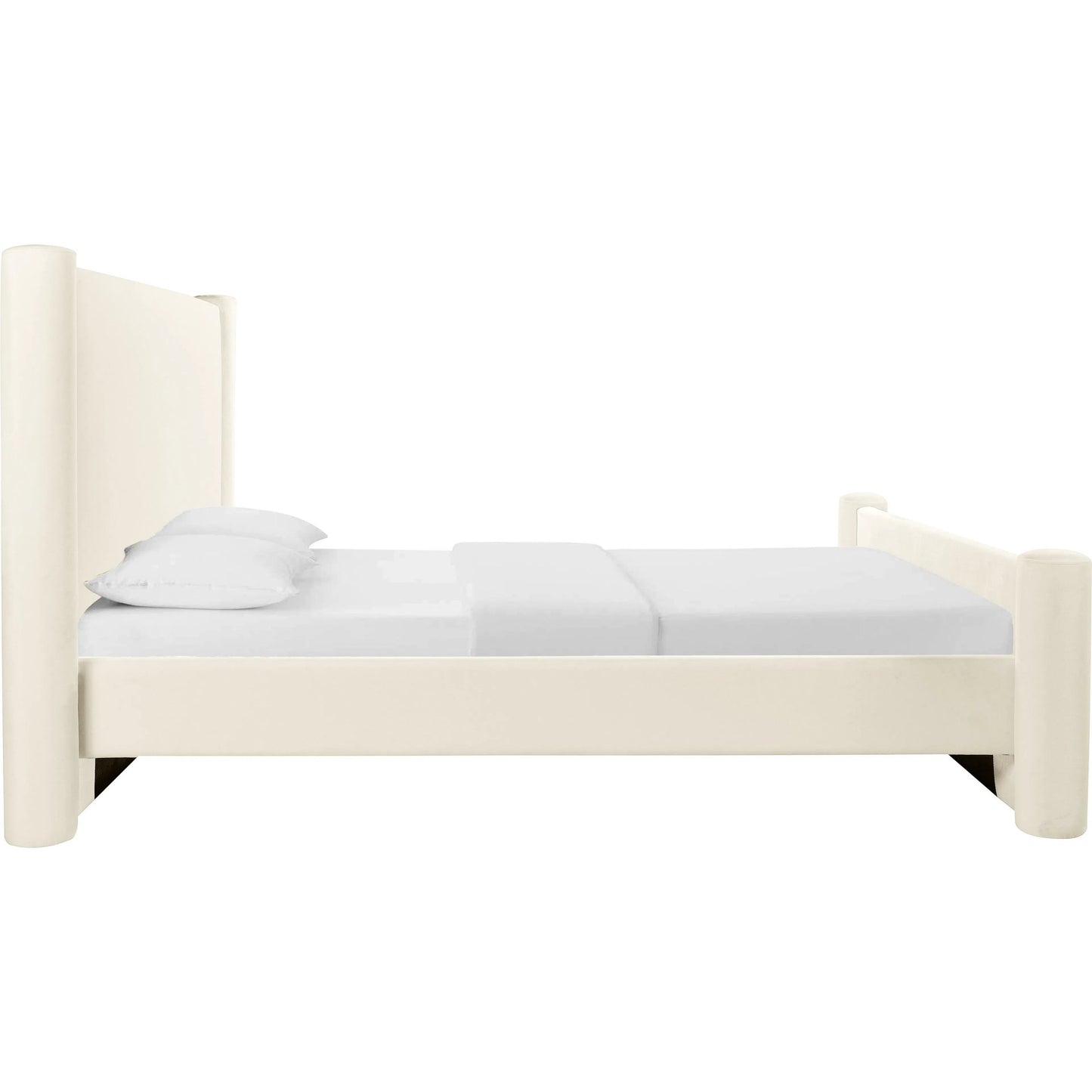 003 SI-2248142 | Additional Silo | Athara Velvet Bed by TOV Furniture in cream. Made from mdf, pine, velvet in a transitional style.