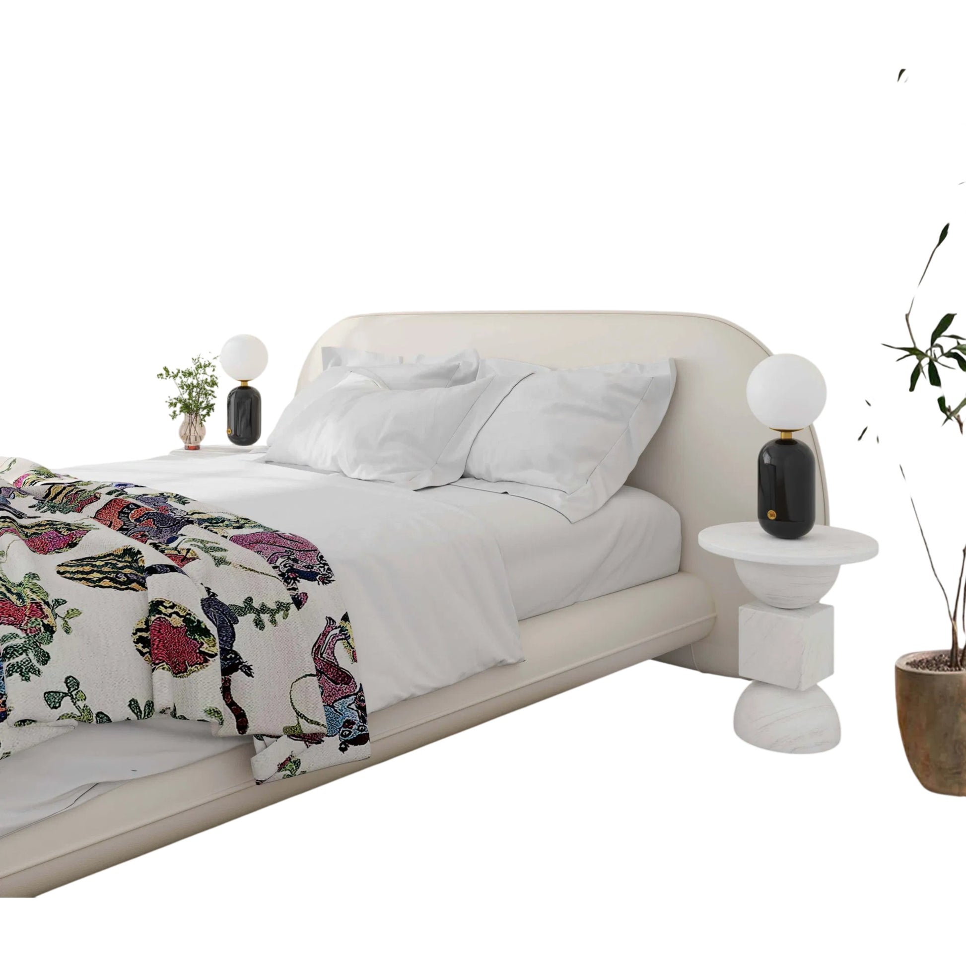 Liza Table Lamp by TOV Furniture in black. Made from glass, iron in a modern style.