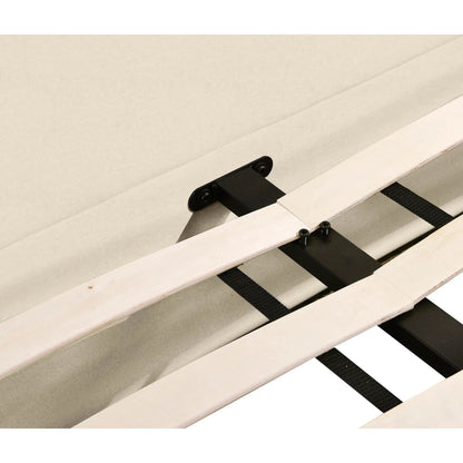 Ophelia Faux Wool Bed by TOV Furniture in cream. Made from fabric, mdf, pine in a transitional style.