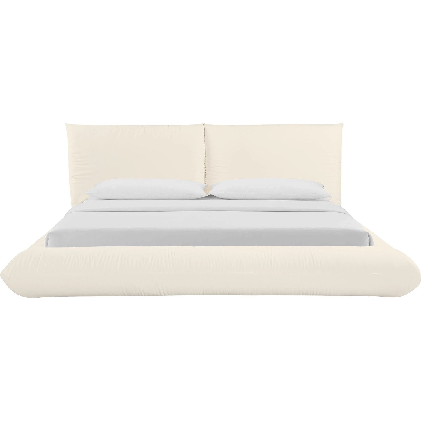 007 SI-2248450 | Additional Silo | Romp 100% Recycled Linen Bed by TOV Furniture in cream. Made from mdf, pine, recycled fabric in a transitional style.
