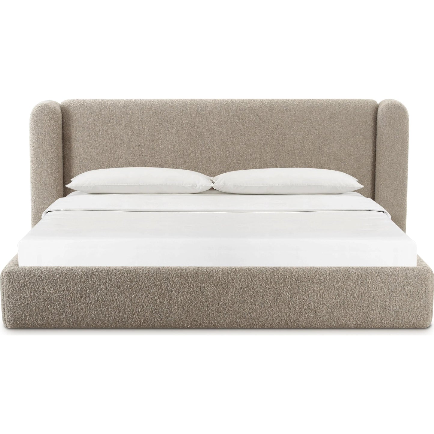 011 SI-2320821 | Additional Silo | Babette Boucle Bed by TOV Furniture in tan. Made from boucle, plywood, wood in a transitional style.