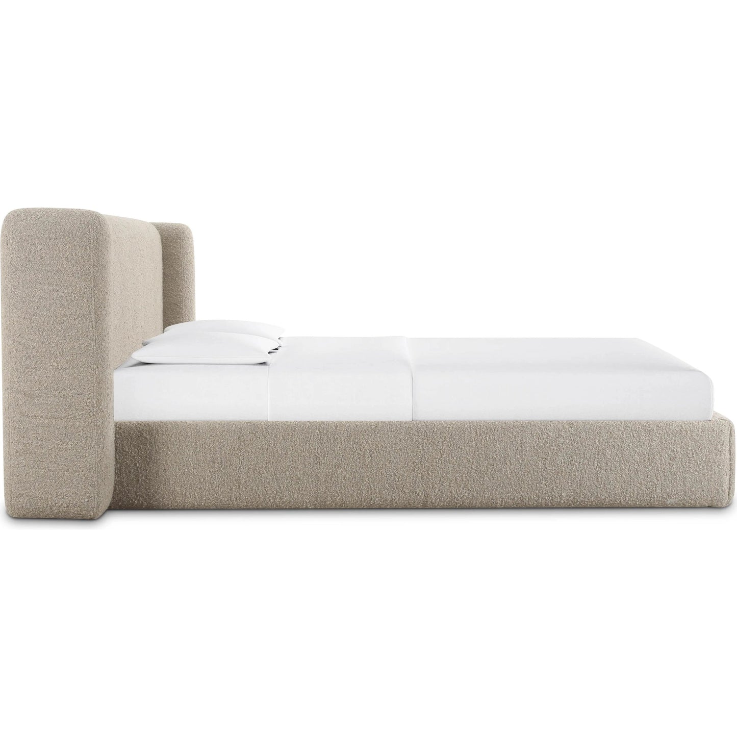 012 SI-2320821 | Additional Silo | Babette Boucle Bed by TOV Furniture in tan. Made from boucle, plywood, wood in a transitional style.