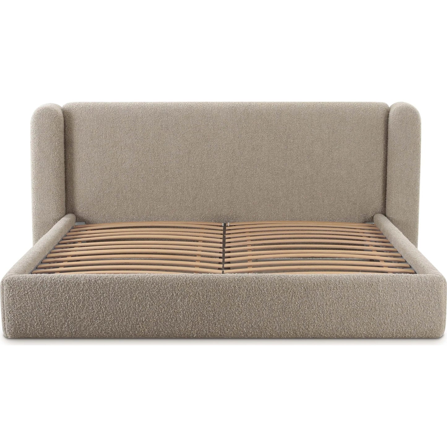 014 SI-2320821 | Additional Silo | Babette Boucle Bed by TOV Furniture in tan. Made from boucle, plywood, wood in a transitional style.