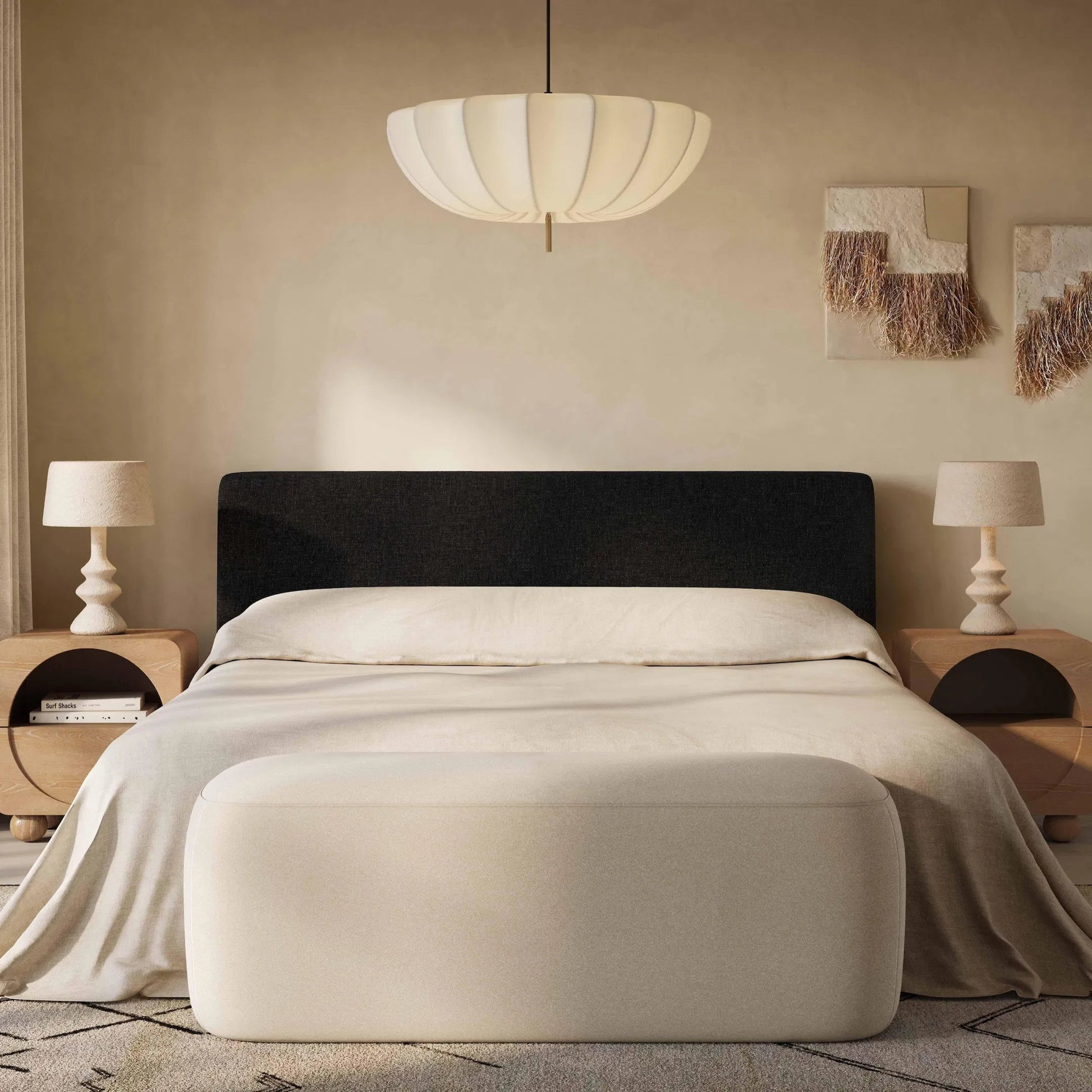 Isla Textured Velvet Bed by TOV Furniture. Made from mdf, velvet in a unique style.