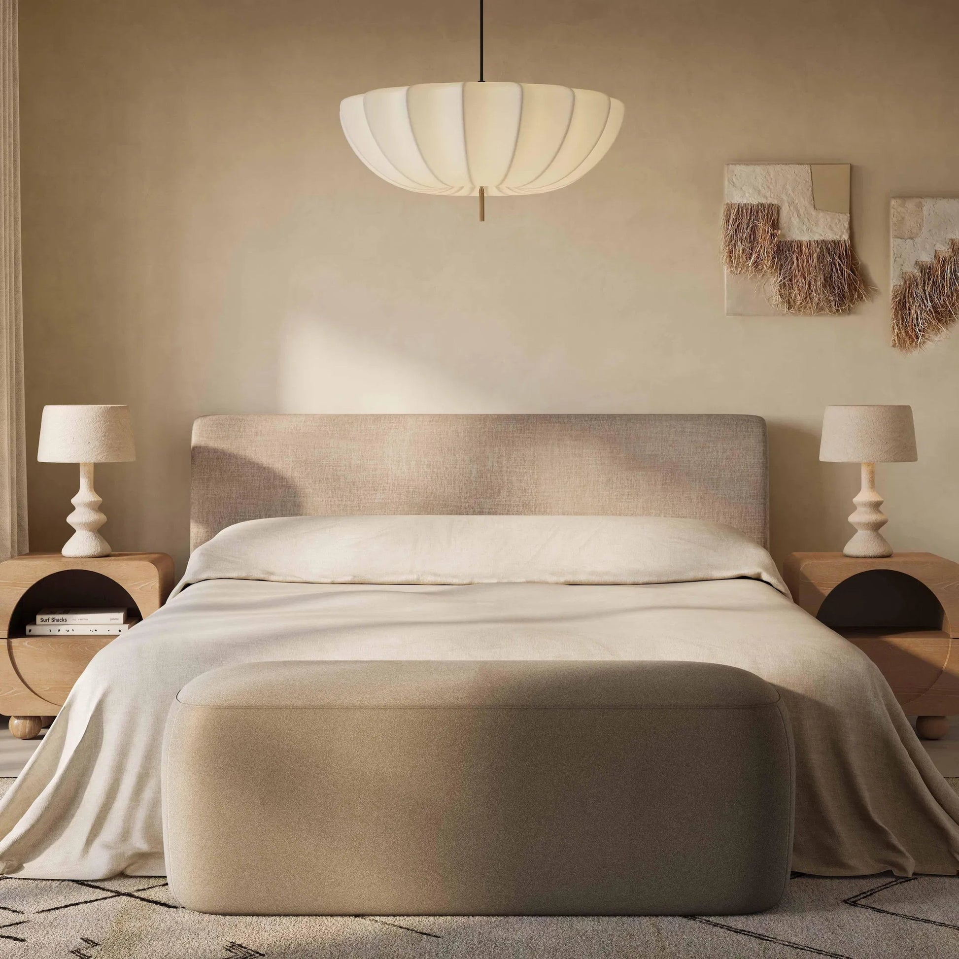 Isla Textured Velvet Bed by TOV Furniture. Made from mdf, velvet in a unique style.