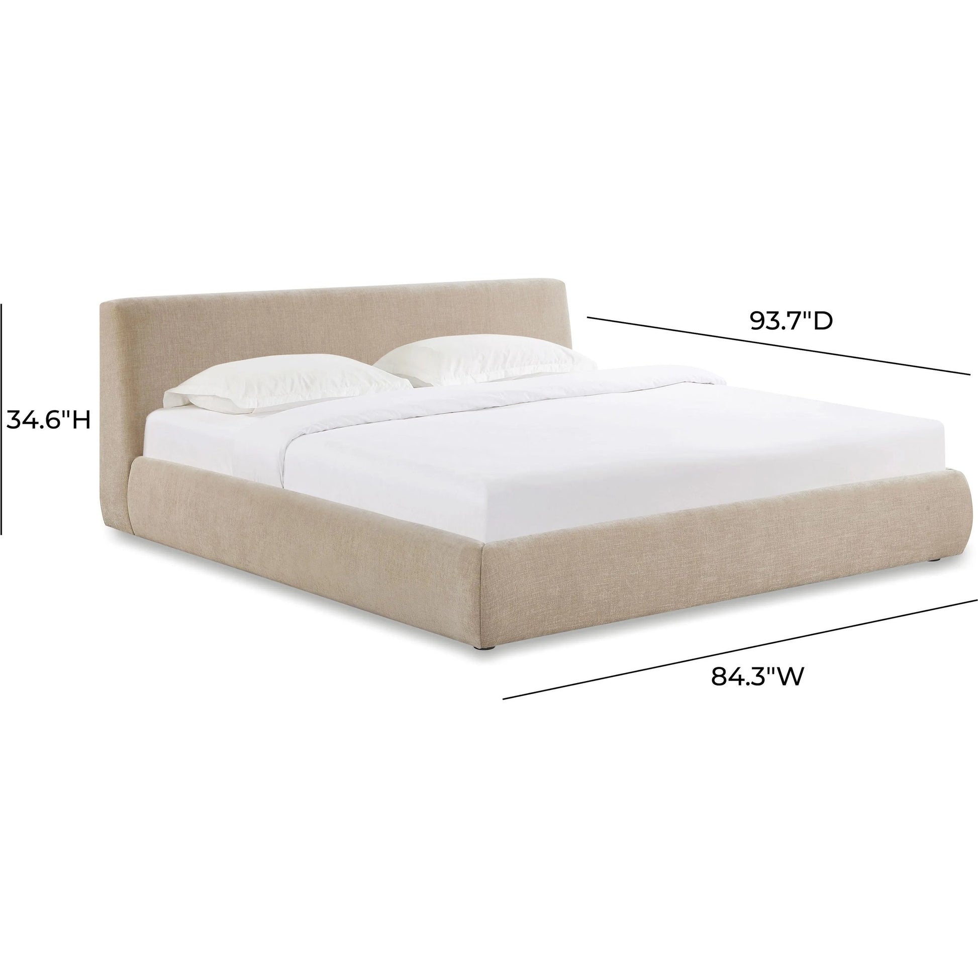 Isla Textured Velvet Bed by TOV Furniture. Made from mdf, velvet in a unique style.