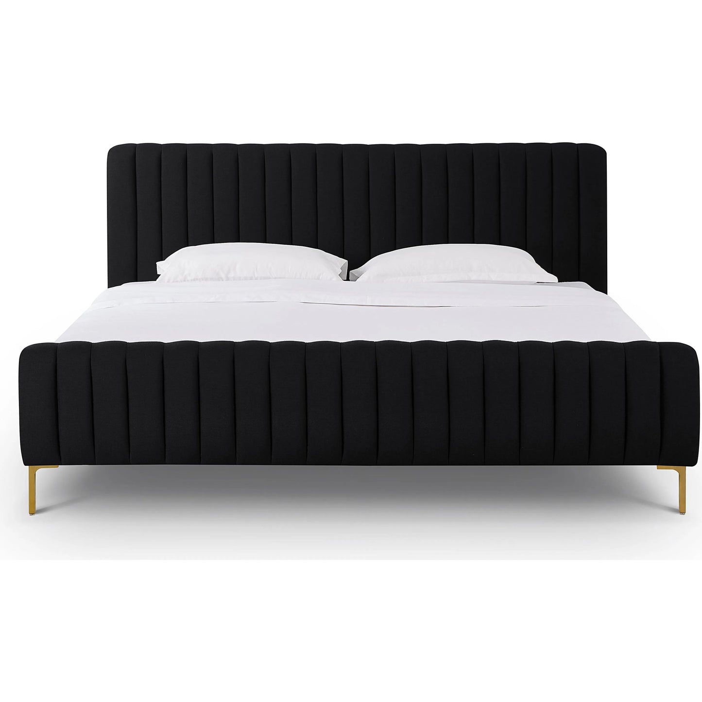 010 SI-2320808 | Additional Silo | Angela Upcycled Linen Bed by TOV Furniture. Made from mdf, recycled fabric, stainless steel in a transitional style.