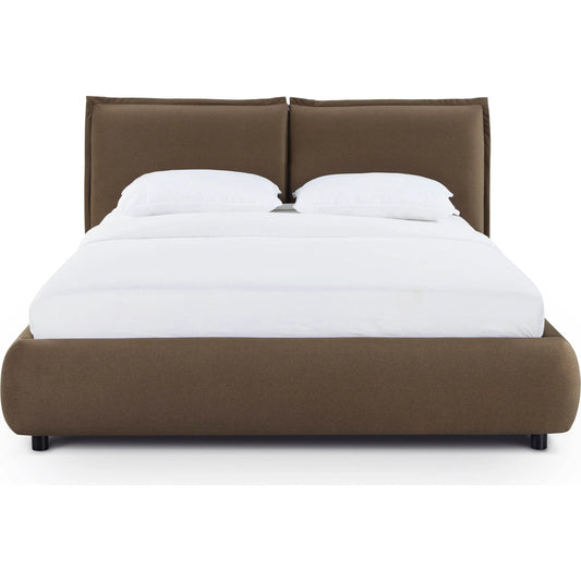 Mel Faux Mohair Bed by TOV Furniture. Made from faux mohair, mdf in a unique style.