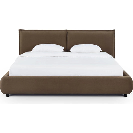 Mel Faux Mohair Bed by TOV Furniture. Made from faux mohair, mdf in a unique style.