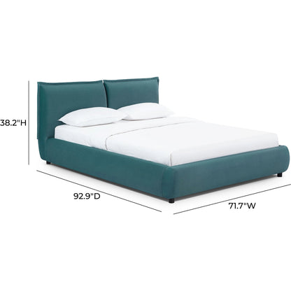 Mel Faux Mohair Bed by TOV Furniture. Made from faux mohair, mdf in a unique style.