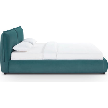 Mel Faux Mohair Bed by TOV Furniture. Made from faux mohair, mdf in a unique style.