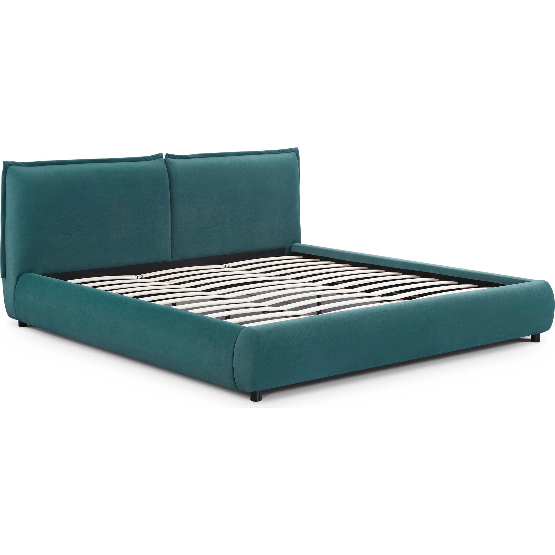 Mel Faux Mohair Bed by TOV Furniture. Made from faux mohair, mdf in a unique style.
