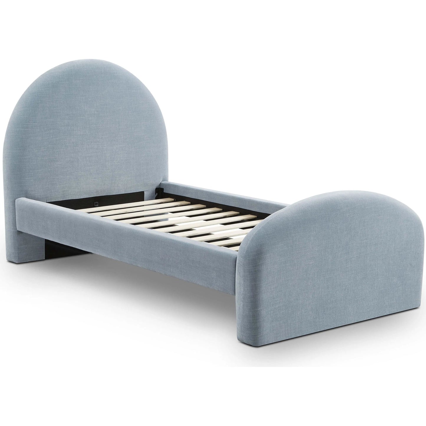 003 SI-2454347 | Additional Silo | Moon Chambray Chenille Bed by TOV Furniture in blue. Made from chenille, mdf in a unique style.