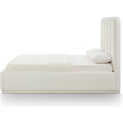 Parker Bed by TOV Furniture. Made from chenille, mdf in a unique style.