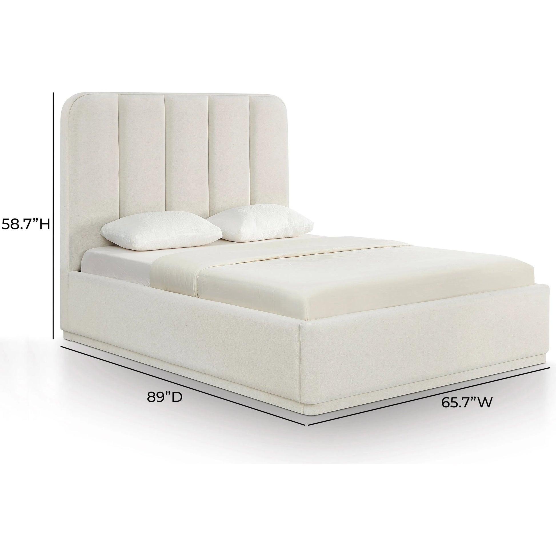 Parker Bed by TOV Furniture. Made from chenille, mdf in a unique style.